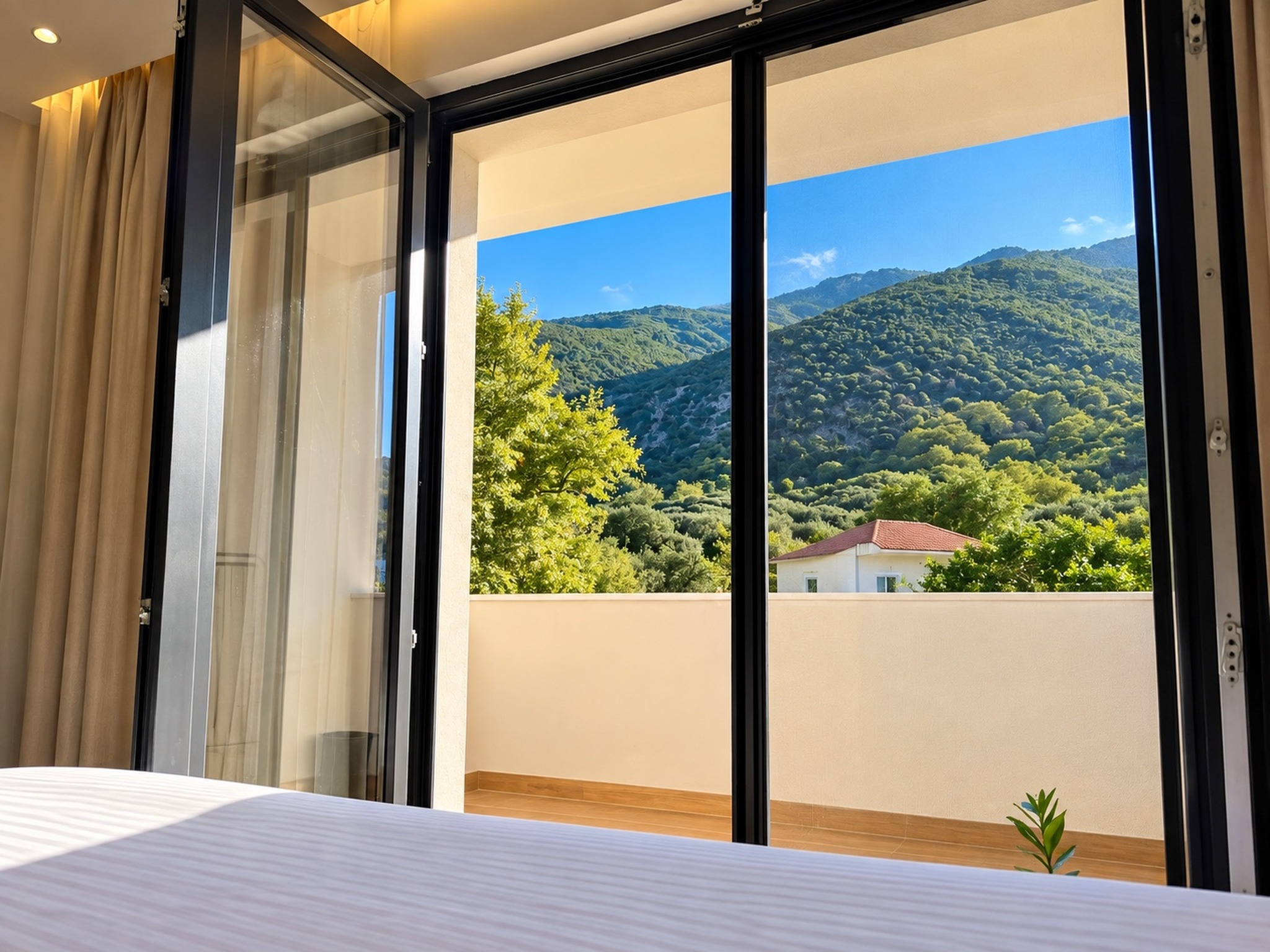 Saos Mountain view from Aetheria Resort in Samothrace